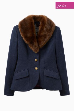 Joules Willa Navy Tweed Jacket